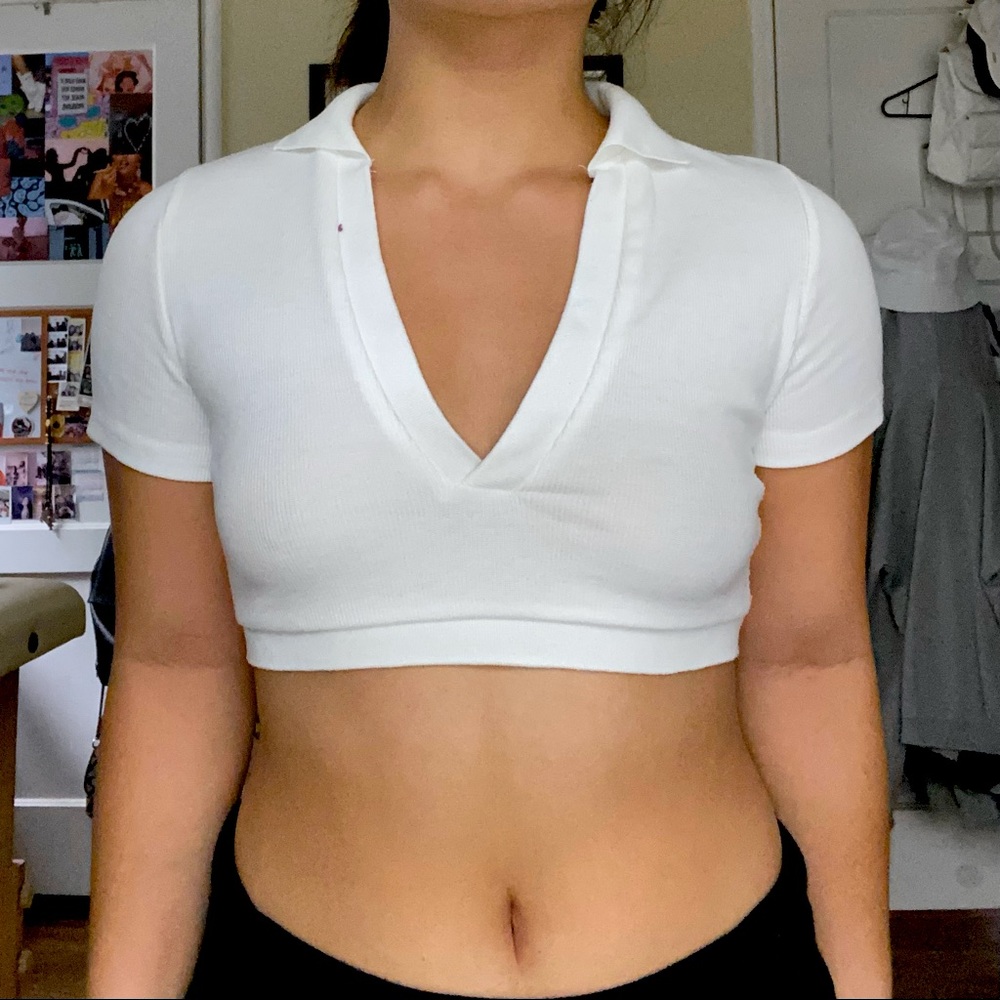 white crop top